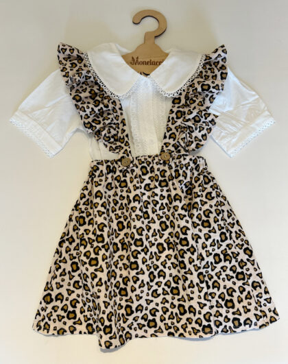 Latzrock mit Rüschen-Trägern im Leolook